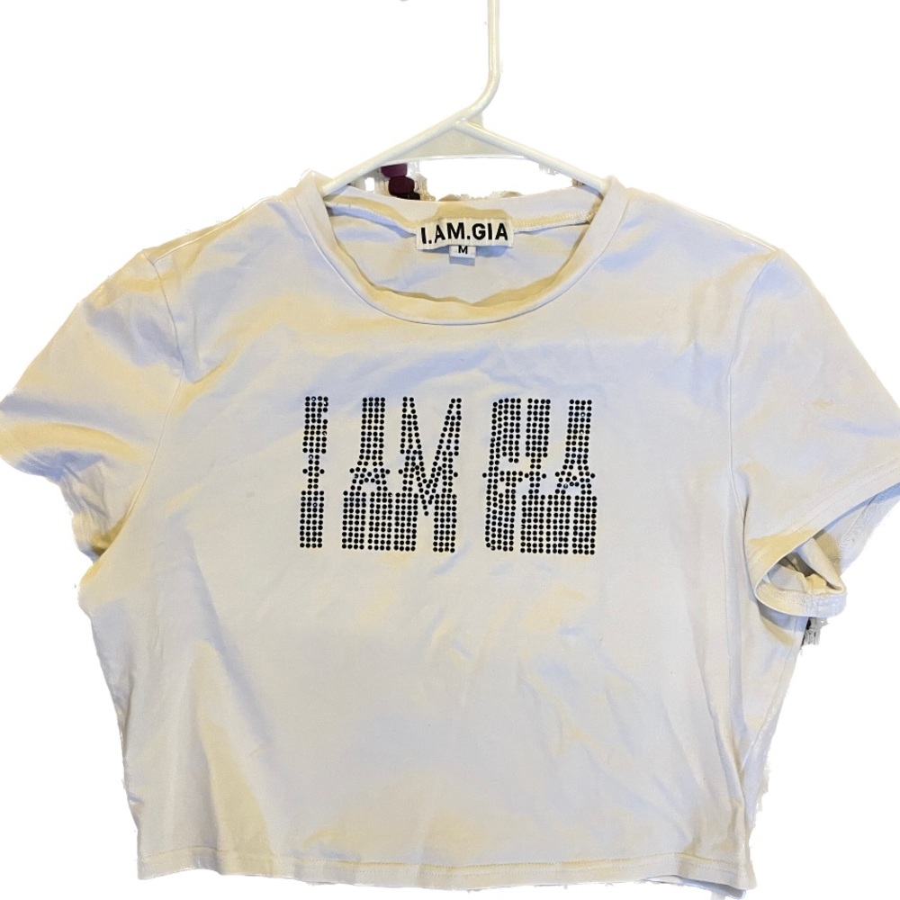 I.AM.GIA rhinestone crop top